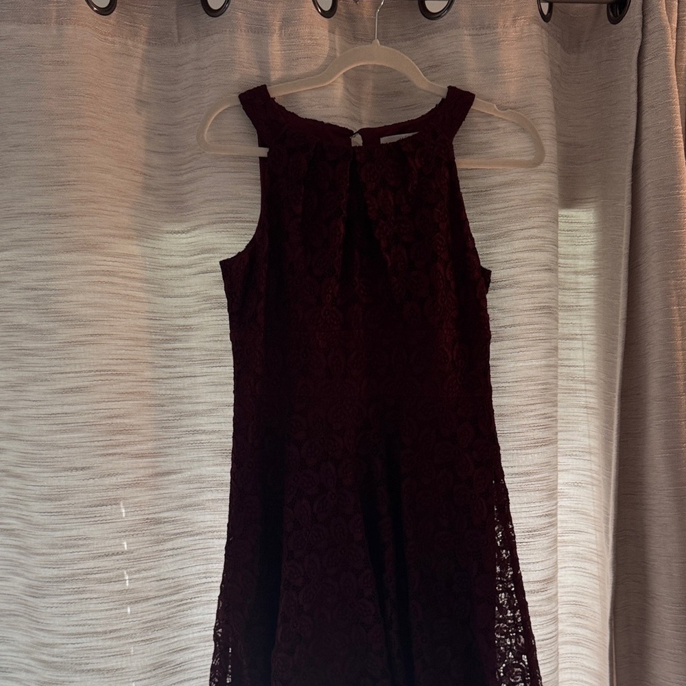 Elegant Burgundy Lace Dress
